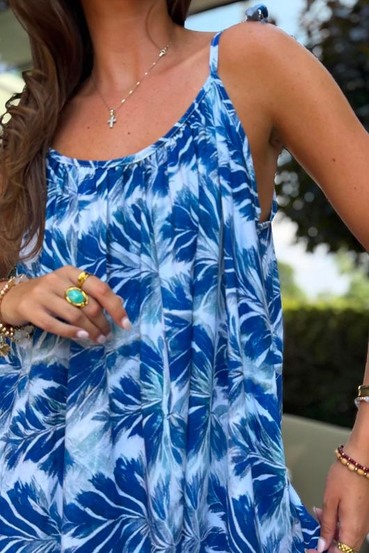Tie Shoulder Maxi Dress Malibu Blue